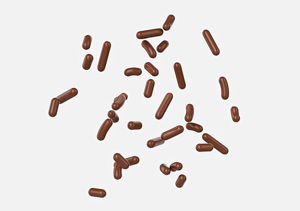 istock Chocolate Sprinkles For Cakes, Ice Cream And Desserts Falling On White Background 3D Illustration 2224086318