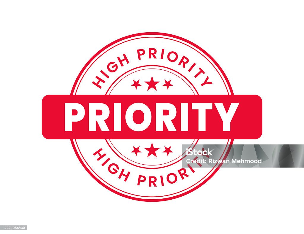 High Priority Sign Badge Stamp Vector Stock Illustration - Download ...