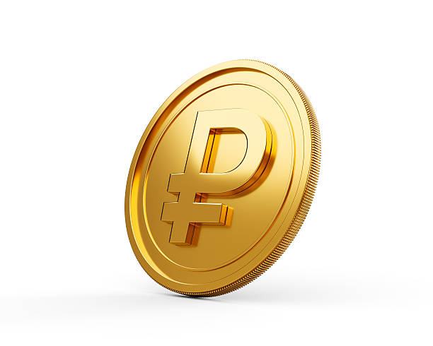 istock 3d Golden Shiny Rounded Russian Ruble Coin Isolated On White Background 3d Illustration 2224086436