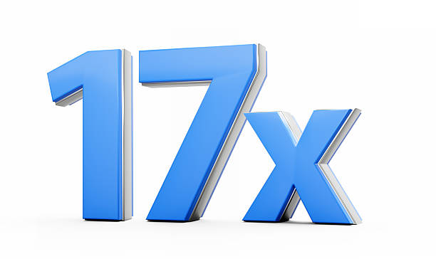 istock Blue 17x Seventeen x Or 17 Times For Advertising And Dynamic Sales Presentations 3D Illustration 2224086471