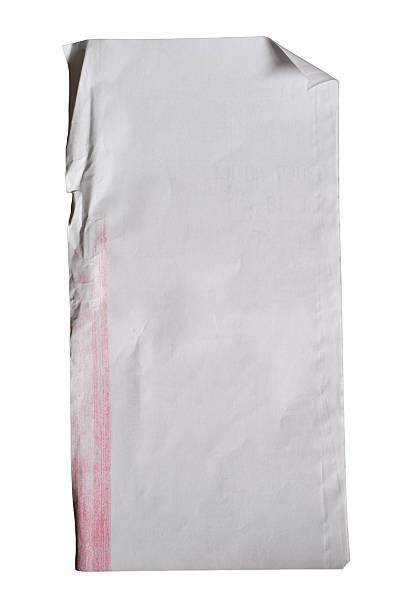 Realistic crumpled receipt paper template with red ink stain