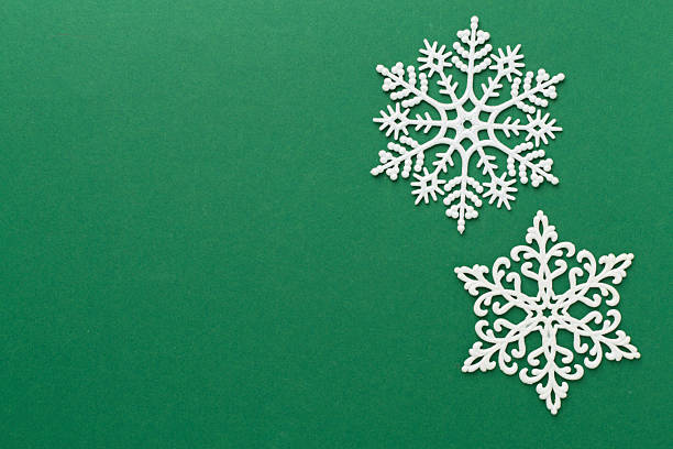 istock Beautiful snowflake on color background, top view 2224090084
