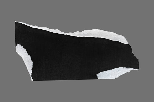 istock Black And White Ripped Paper Piece 2224092251