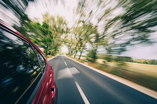 The dashboard of a car on a road trip