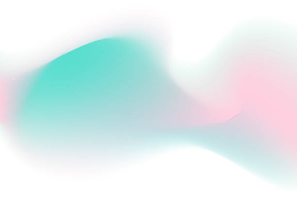 istock Pink, mint aquamarine color blurry wave form, iridescent smooth gradient neon brush stroke isolated motion water element, transparent background. Dream glow abstract watercolor shape. 2224097072