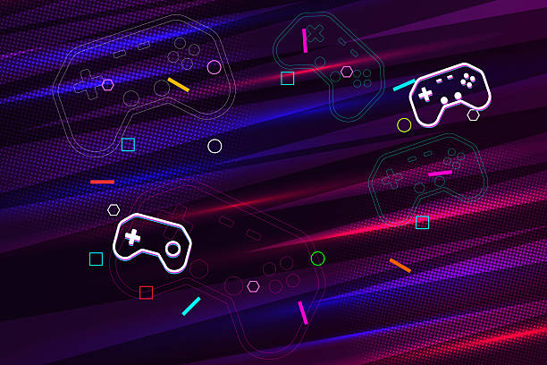 istock Abstract game background with blue pink light. Suit for esport and gaming competition. 2224104897