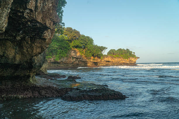 istock Sea rocks and isle in Madasari Beach, Pangandaran, West Java, Indonesia. 2224106582