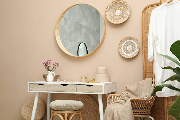 istock Stylish dressing table with mirror in room 2224110107