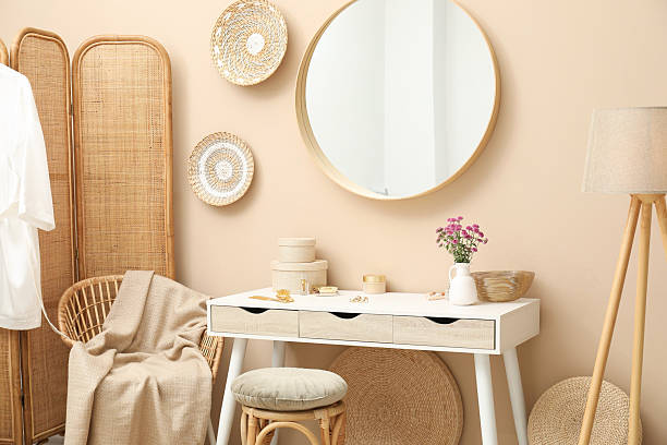 istock Stylish dressing table with mirror in room 2224110116