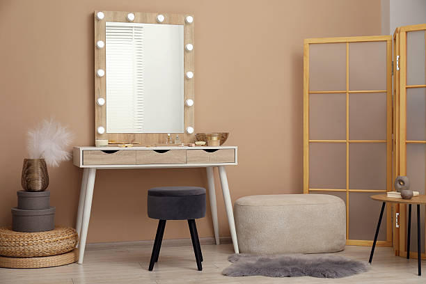 istock Stylish dressing table with mirror in room 2224110131