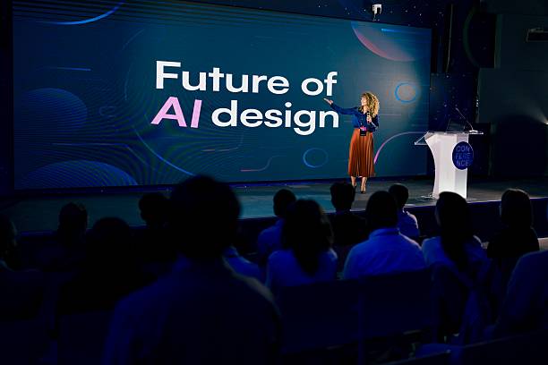istock Woman Presenting on Future of AI Design at Technology Conference 2224110640