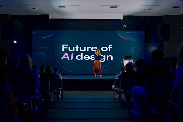 Speaker Discussing Advancements in AI Design at a Technology Conference