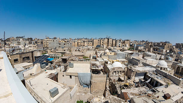 istock Panoramic View of War-Torn Cityscape. Aleppo city, Syria. 2224110769
