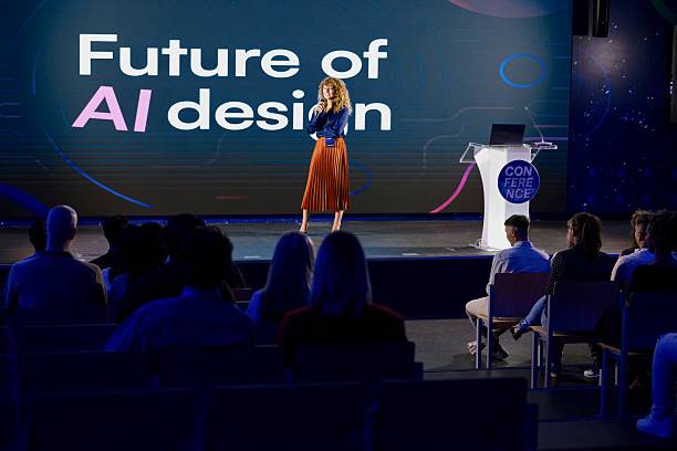 istock Speaker Presenting on the Future of AI Design at a Technology Conference 2224110994