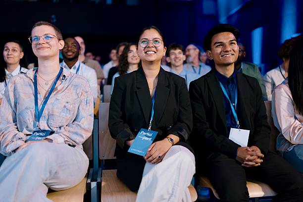 istock Engaged Audience Watching Business Presentation at Modern Professional Conference 2224111224
