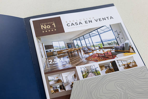 istock House brochures at a real estate showing 2224111946