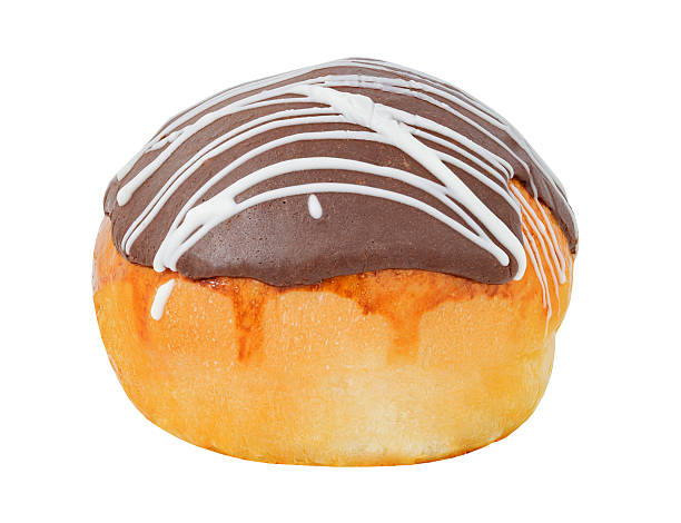 istock sweet bun with chocolate glaze, isolated on white background with clipping path 2224112874