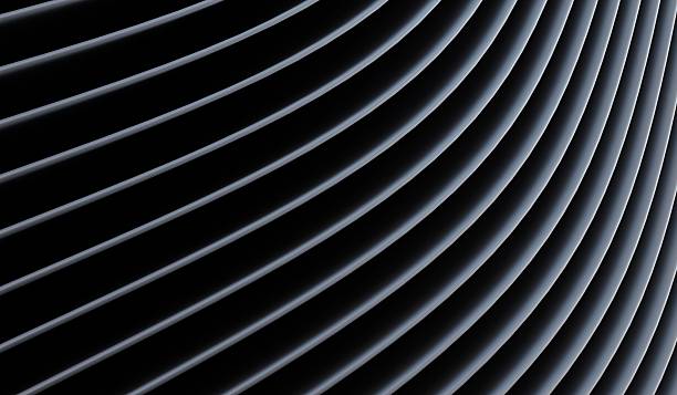 istock Abstract background, dark color, stripes, curves, wavy, 3D illustration 2224113532