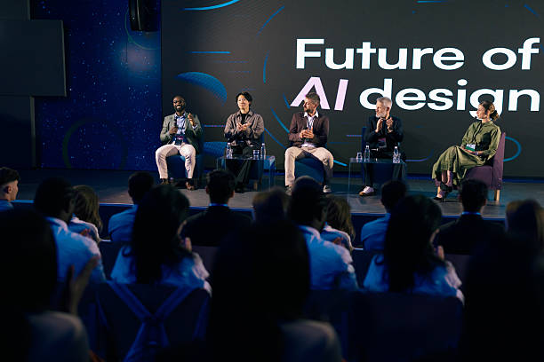 istock Panel of Male Experts Discussing Advancements in AI Design and Innovation 2224113805