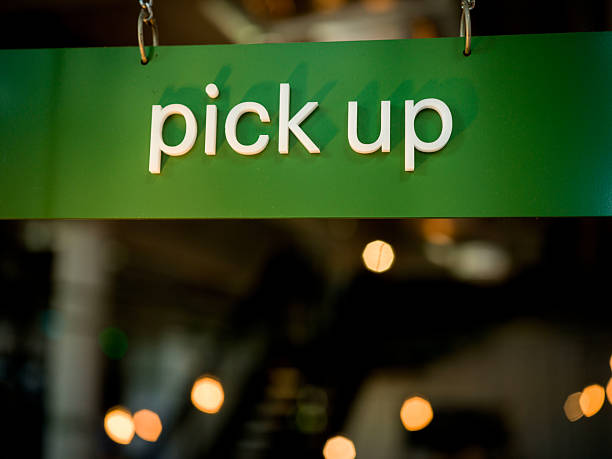 istock Designated Zone: “Pick Up” Sign in Ambient Interior 2224126093