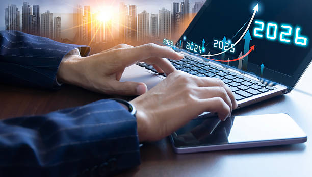 istock Growth Targets for 2026 Arrow Graph Financial Analytics Business Growth Vision for 2026 2224127297