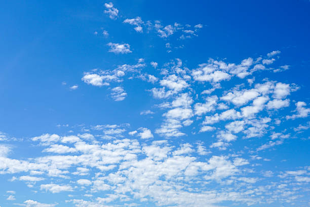 istock Clear Blue Sky with Scattered White Clouds on a Sunny Day in a Peaceful Atmosphere 2224129998