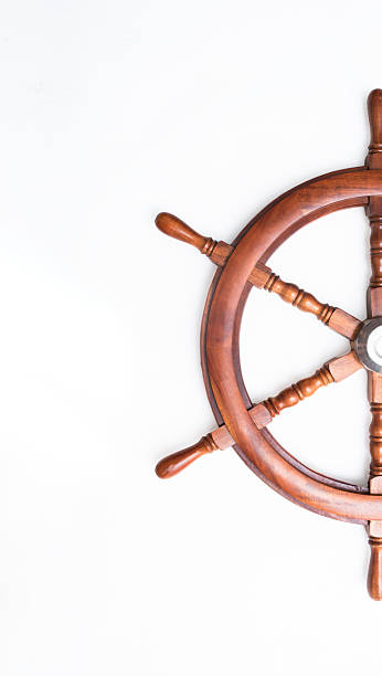 istock Ships wheel isolated on the white background 2224140398