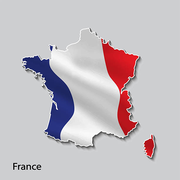 istock Map of France with national flag 2224142768