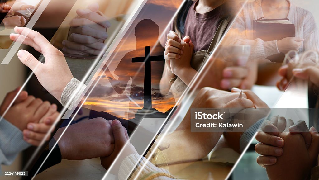 Religious Activity Background Christian Religion Concept Background Card Design Template Stock Photo ...
