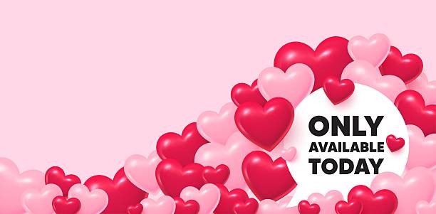 istock Only available today tag. Special offer price sign. 3d hearts background. Vector 2224154685