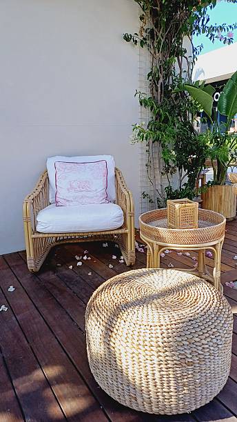 istock balcony decoration wicker chair on the balcony 2224158219