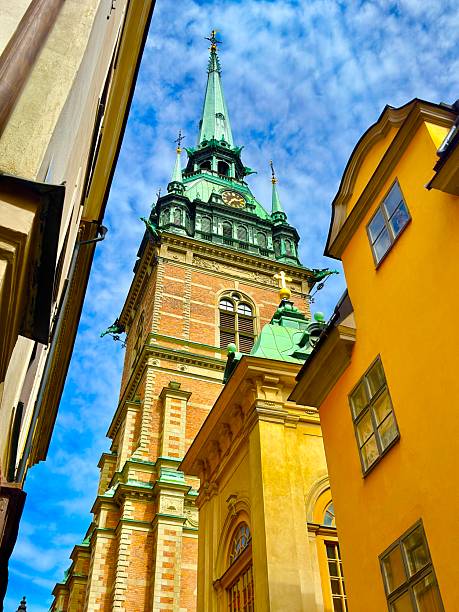 Gamla Stan, or The Old Town dates from the 13th century. The island with cobblestones and colorful 16th century buildings or on the island of Stadsholmen. The large square in the center is surrounded by merchants’ houses, Stockholm Stock Exchange,Nobel Museum, and Stockholm Cathedral.