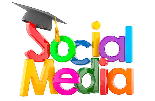 Social media education, concept. 3D rendering isolated on white background