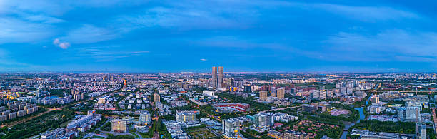 istock Panoramic aerial view of Shanghai Zhangjiang Hi Tech Development Zone at night. 2224166309