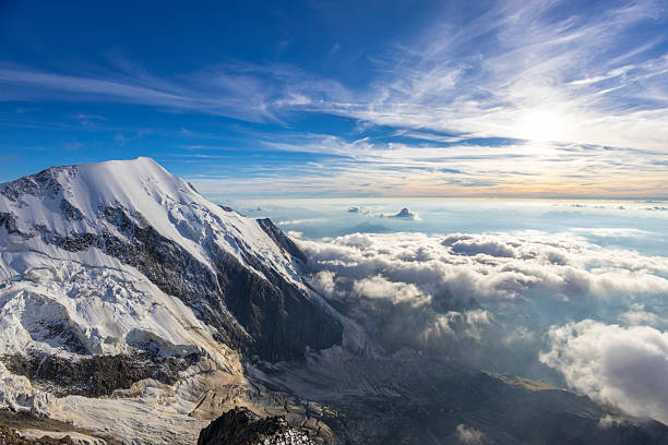 istock Mont Blanc ascent views on snow-covered ridge, surrounded by alpine peaks 2224168114