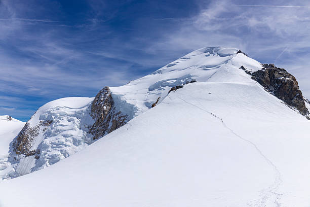 istock Mont Blanc ascent views on snow-covered ridge, surrounded by alpine peaks 2224168235