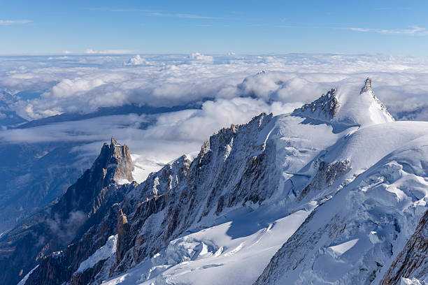 istock Mont Blanc ascent views on snow-covered ridge, surrounded by alpine peaks 2224168659