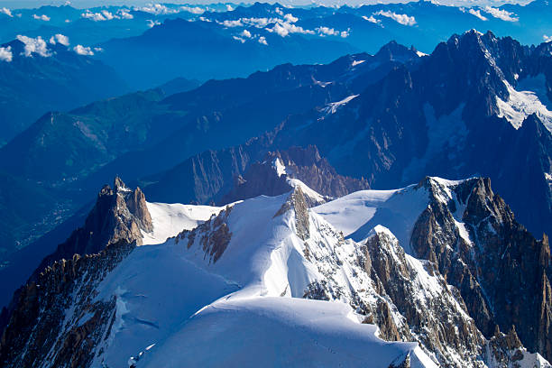 istock Mont Blanc ascent views on snow-covered ridge, surrounded by alpine peaks 2224168850