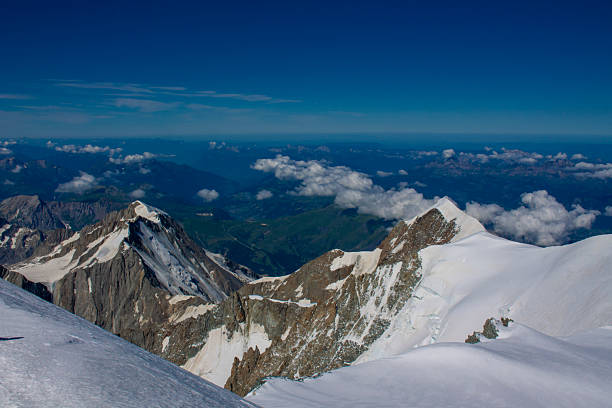 istock Mont Blanc ascent views on snow-covered ridge, surrounded by alpine peaks 2224169068