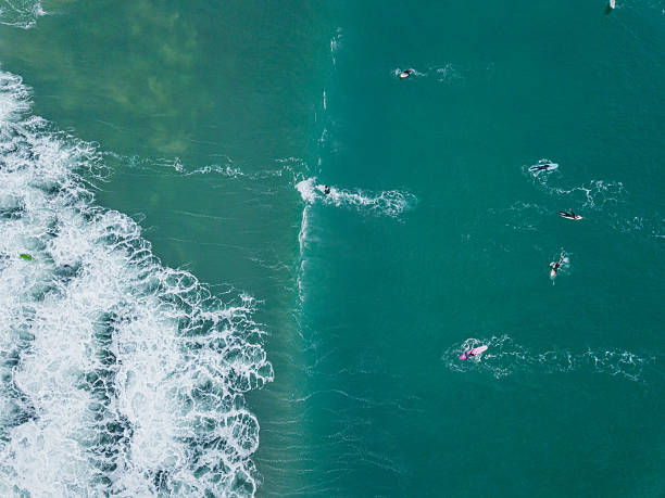 istock Surfers on the beach and waves, Surfers enjoying surfing 2224185987