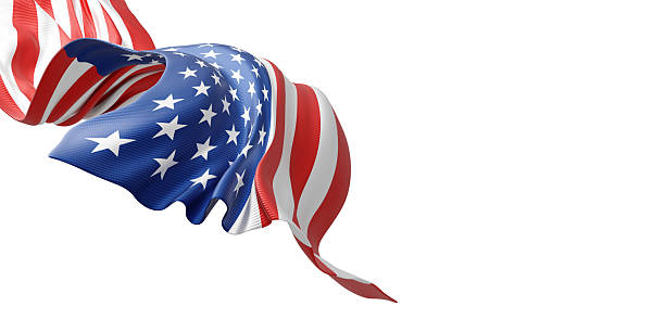 istock USA or American flag design on white background  with copy space 3D render 2224186677