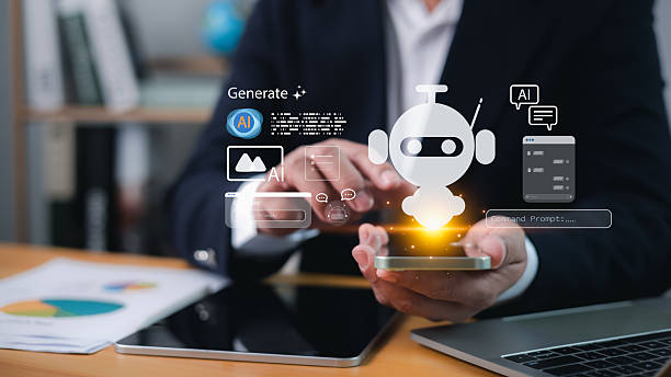 istock Businessman using AI chatbot and generative AI technology on smartphone for business automation, digital transformation, smart communication, virtual assistant, innovation, and advanced technology. 2224195325
