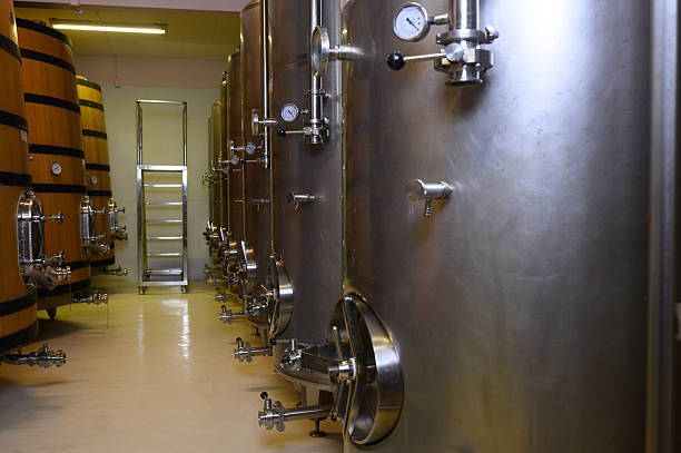 istock Wine barrels in wine production areas or wine cellars 2224196255