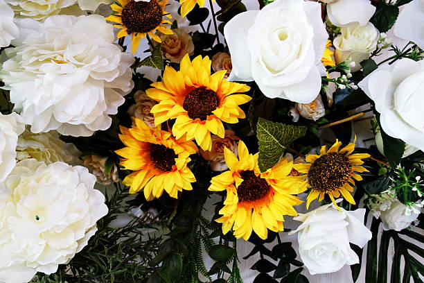 istock Beautiful Artificial flowers bouquet with space copy background 2224197701