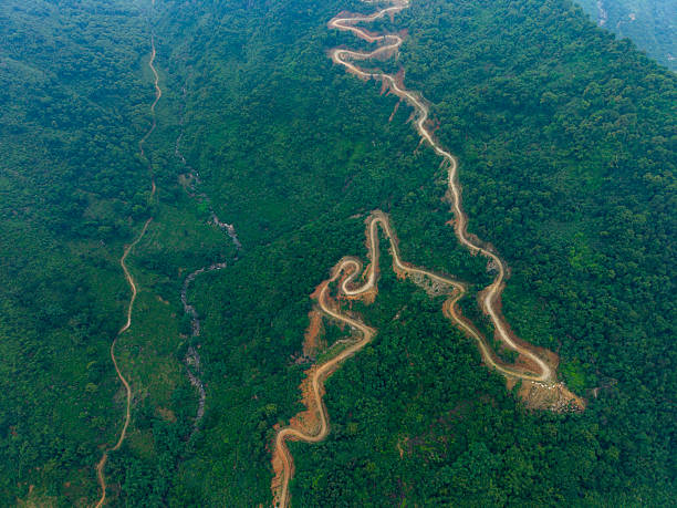 istock Aerial View of a Winding Mountain Road 2224202193