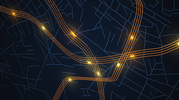 istock Futuristic digital city map with travel concept 2224202274