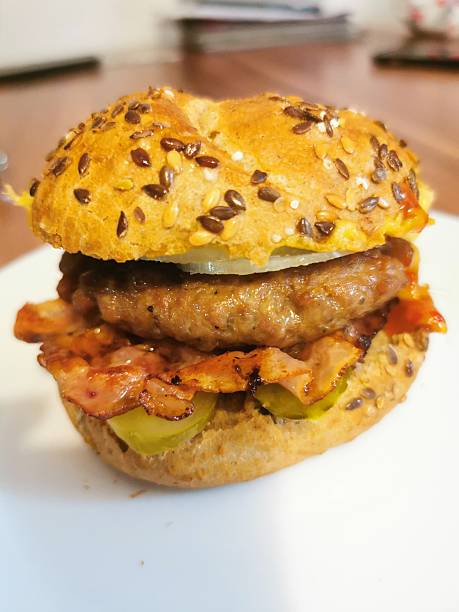 homemade cheese burger as easy food background