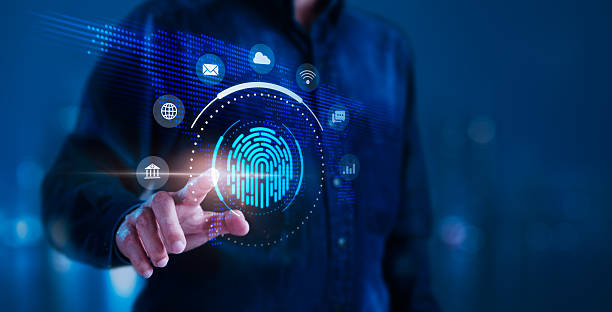 istock Man Pressing Fingerprint, Concept of Biometric Security 2224215050