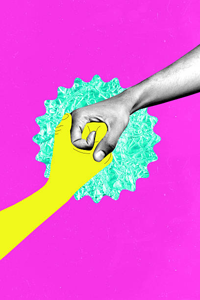istock Vertical 3d poster art pop collage of hands boom cooperation business people development success diagram interface growth 2224216991