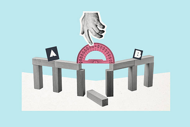 Composite trend artwork sketch image collage of copyspace caricature miniature silhouette hand hold ruler under column object building.